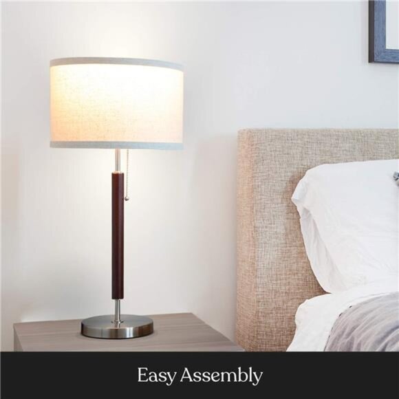 Brightech Carter LED Bedside Lamp - Compact Table & Desk Reading Lamp - Picture 7 of 8